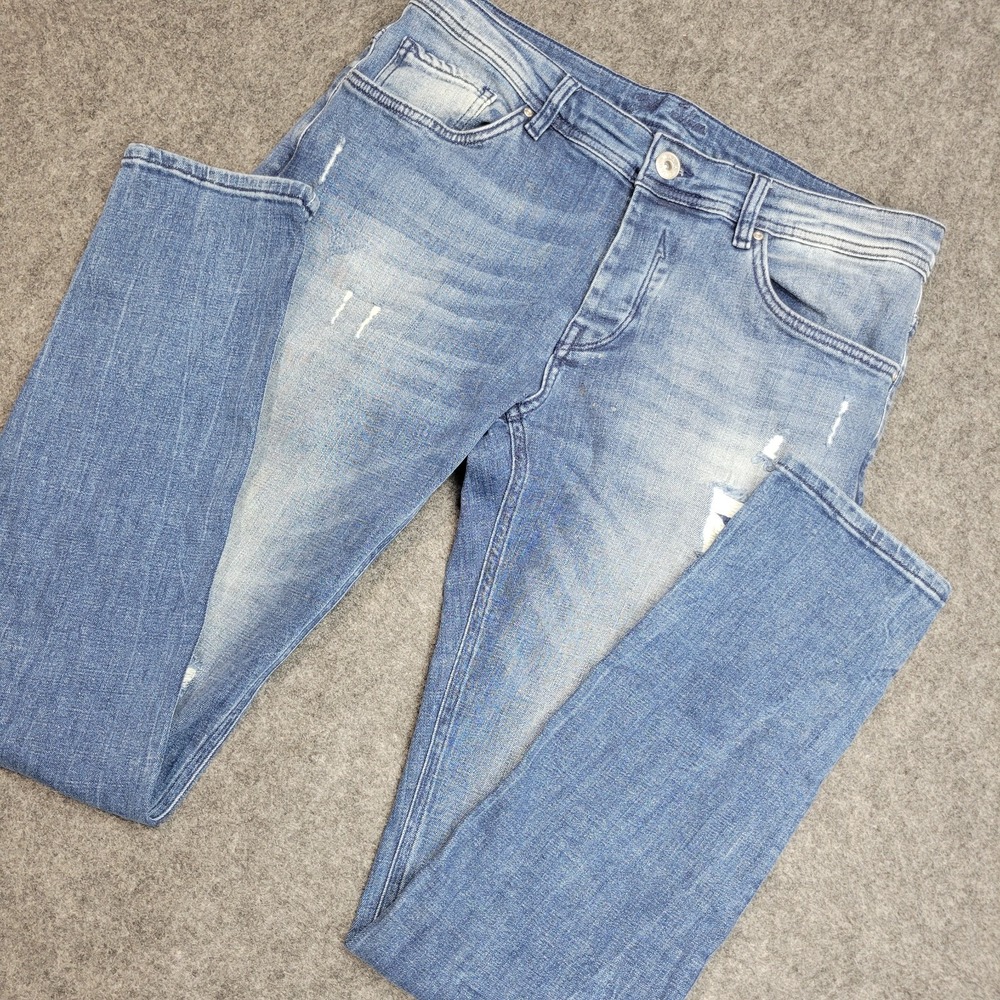 Mania Jeans Mens 34 Blue MJ DIV Extreme XX Denim Y2K Distressed Workwear Outdoor